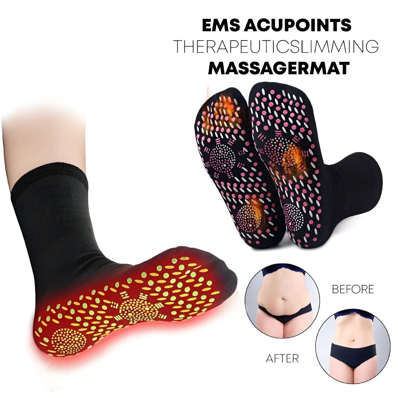 Tourmaline Acupressure Self-Heating Shaping Socks